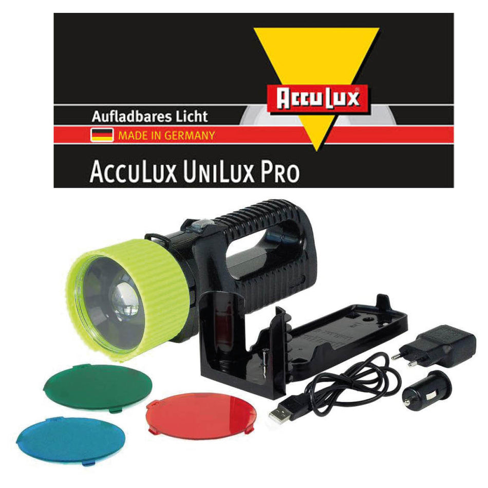 UniLux PRO, rechargeable handheld spotlight, AccuLux