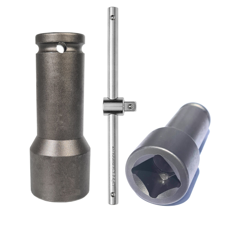 Stecknuss SW 22 mm, Vierkant 1/2" Steckschlüssel mit T-Gleitgriff