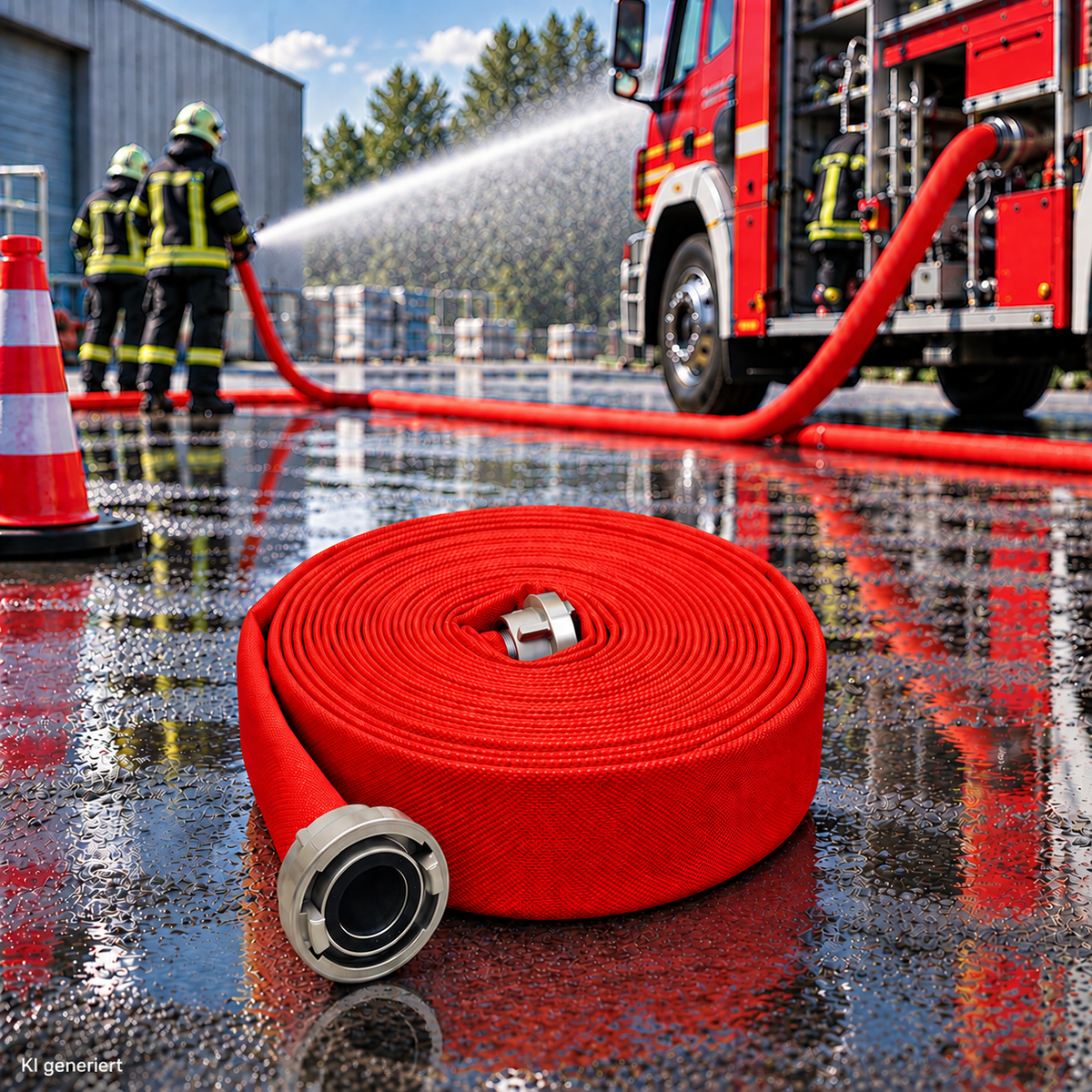 Wasserbefüllschlauch - Feuerwehrschlauch signalrot
