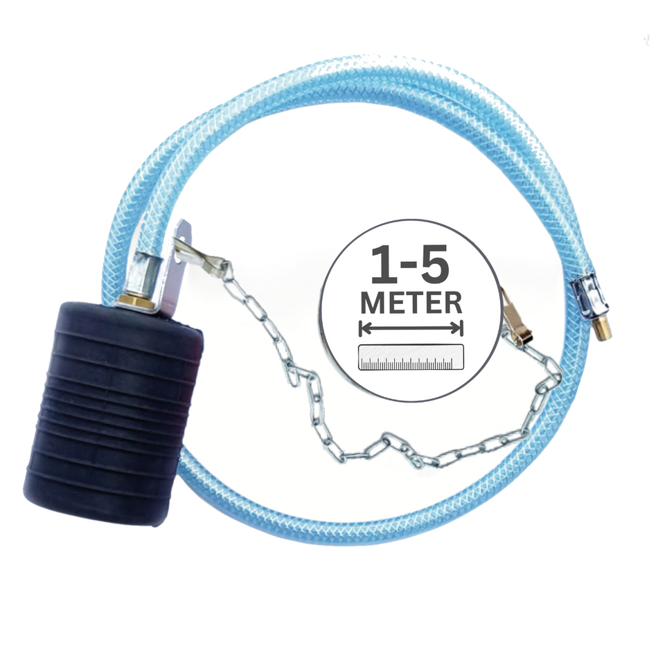 Rohr-Absperrblase Plugy Z3-4 - Reifenventil und 1-5 m Druckluftschlauch