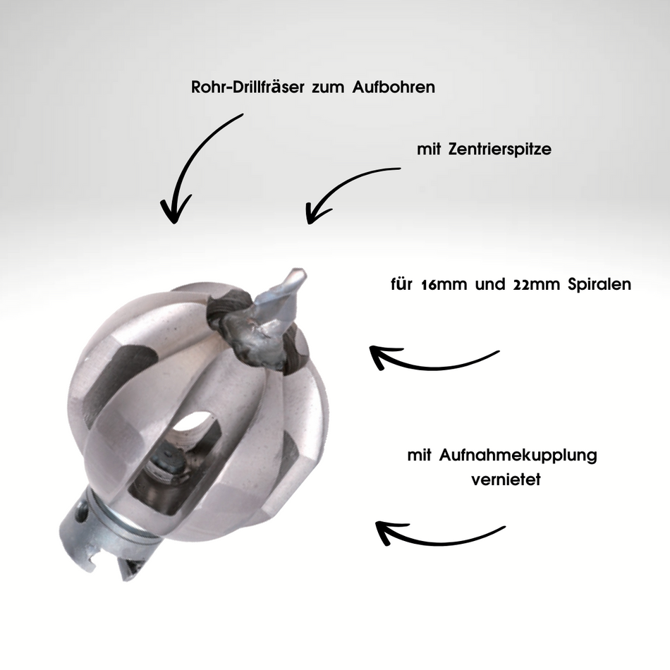 Frästulpe 16 x Ø 50 mm mit Zentrierbohrerspitze - Syskan - Online Shop: Abwassertechnik