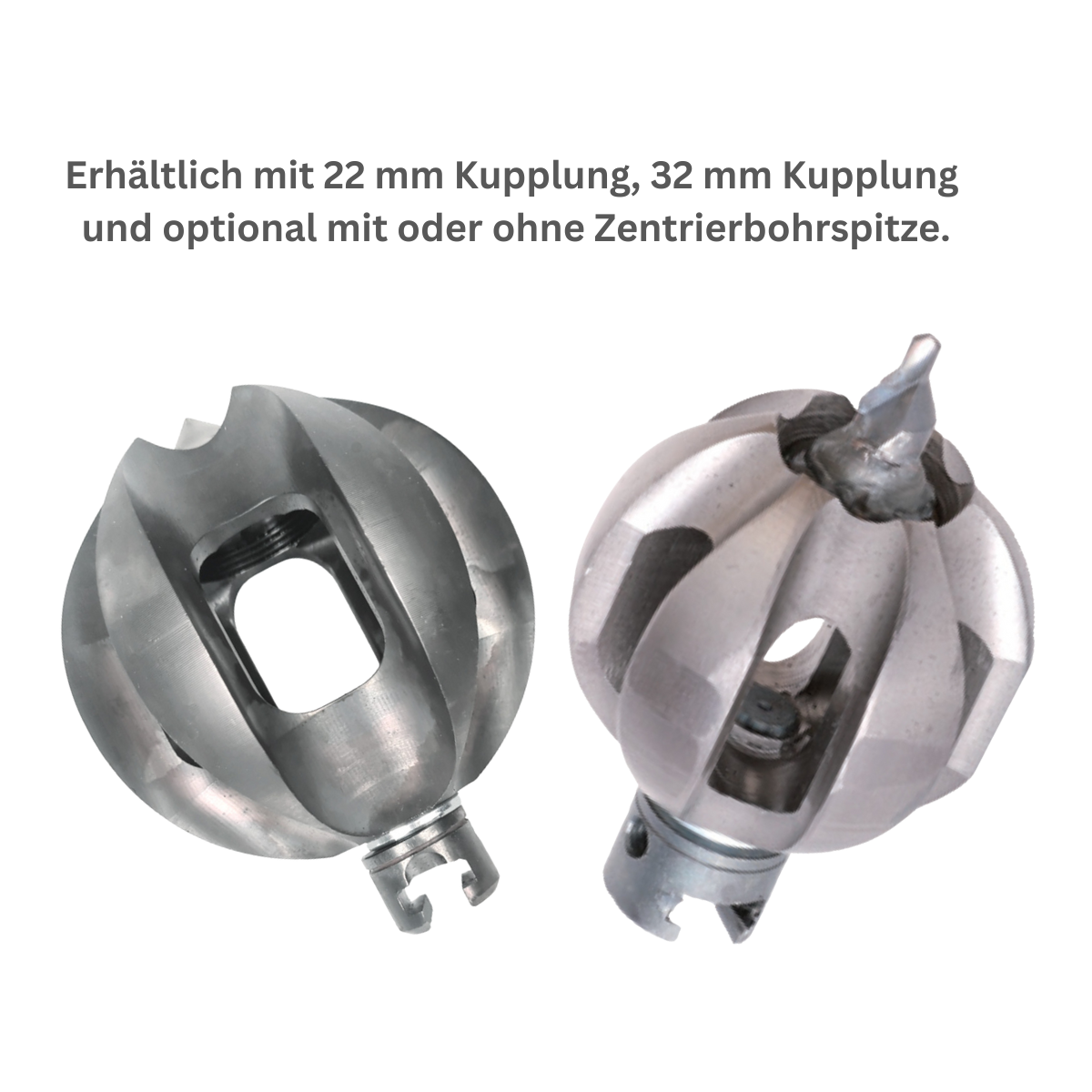Frästulpe 22 mm Kupplung x Ø 110 mm mit Zentrierbohrerspitze - Syskan - Online Shop: Abwassertechnik
