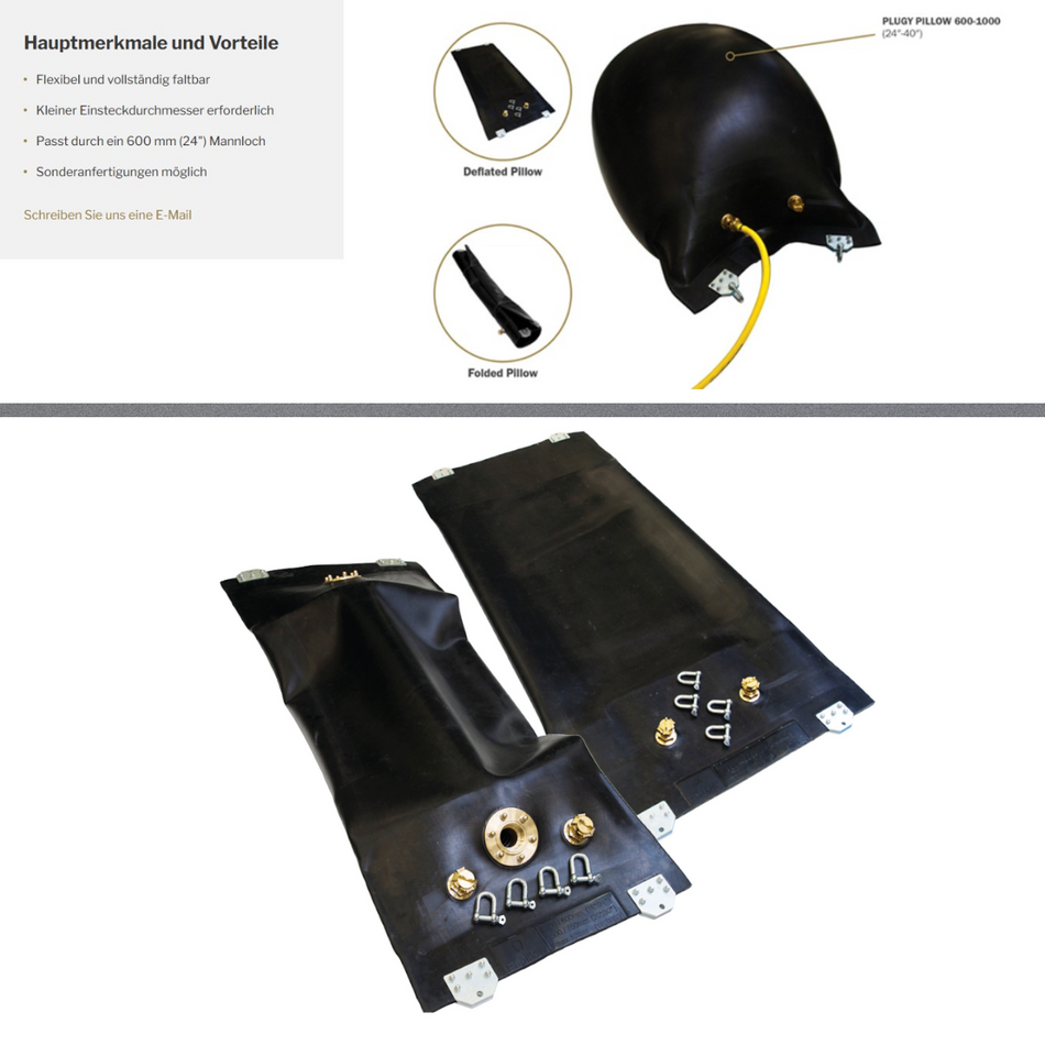 Rohr-Absperrblase Plugy Pillow DN 600-1000 mm, kissenförmig