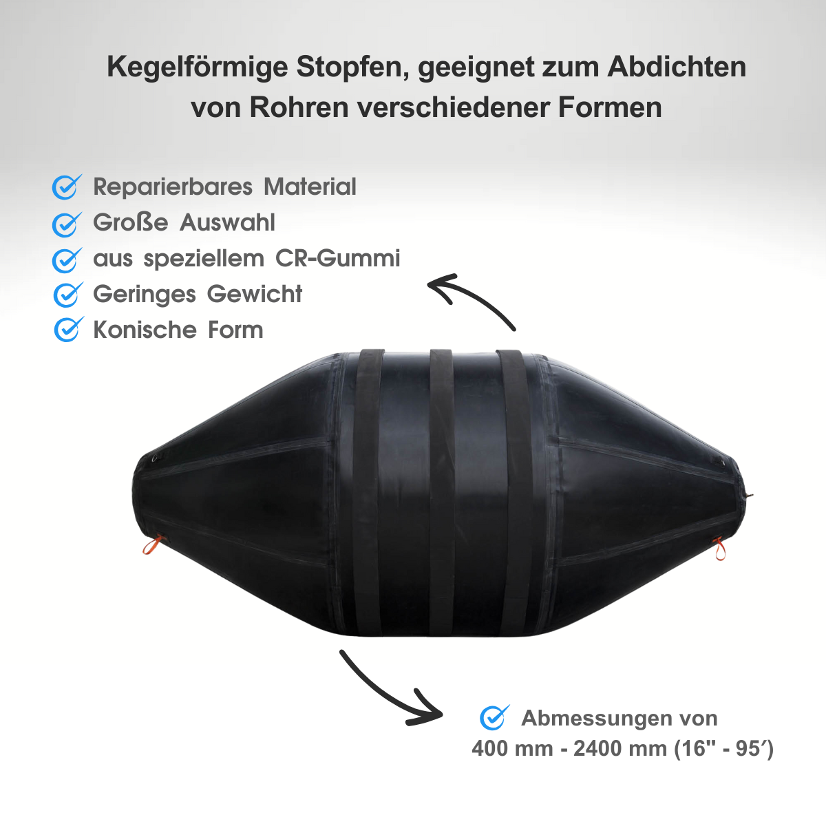 Konische Absperrblase CP 400-1000 mm - Syskan - Online Shop: Abwassertechnik