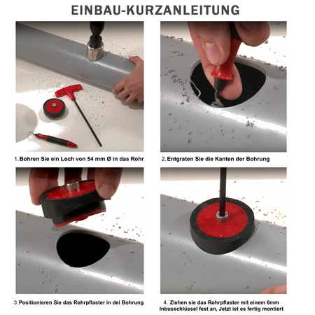 Rohrpflaster Ø 54 mm, einzelverpackt, als Reparaturverschluss