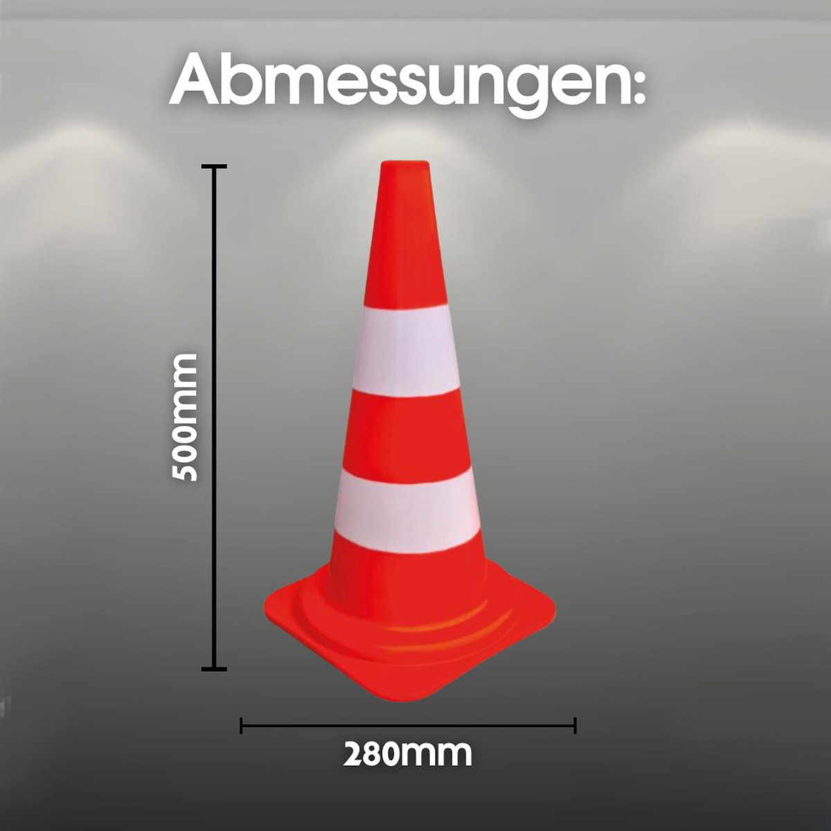 Leitkegel, rot/weiß, 320 mm, PVC / leicht