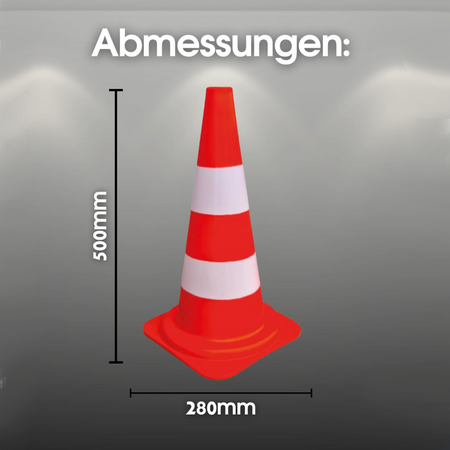 Leitkegel, rot/weiß, 320 mm, PVC / leicht