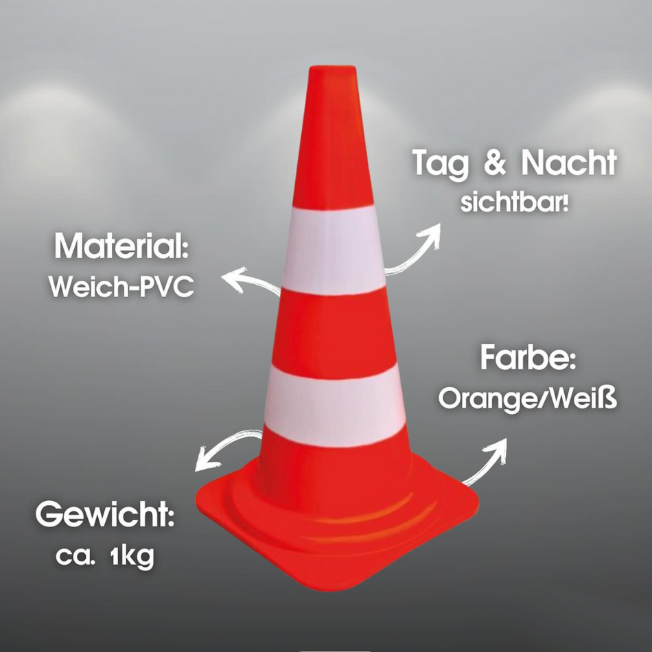 Leitkegel, rot/weiß, 320 mm, PVC / leicht