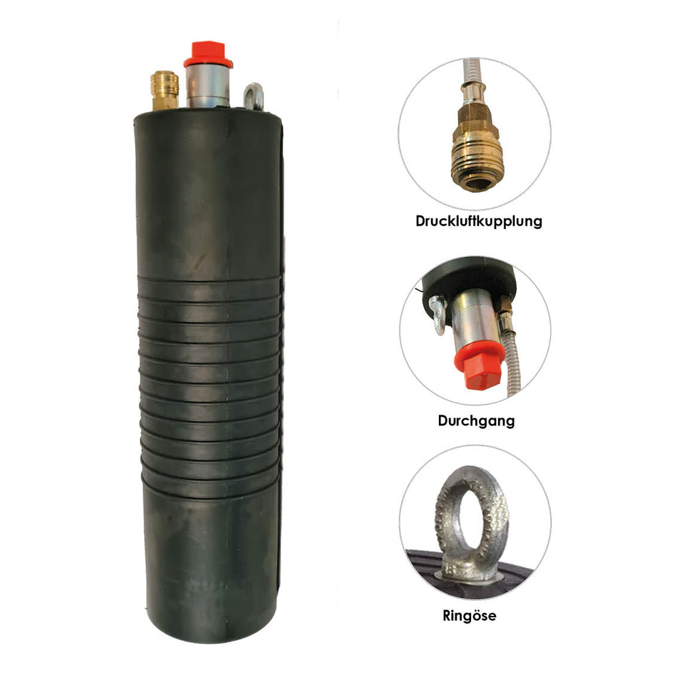 Pipe test bladder Plugsy DN 150-200 (2.5 bar), passage 1"