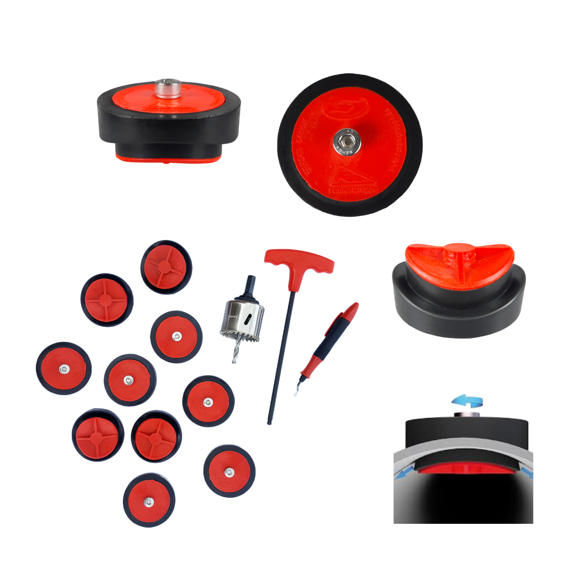 Rohrpflaster Durchmesser 54 mm - 10er Set, als Reparaturverschluss - Syskan - Online Shop: Abwassertechnik