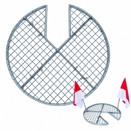 SG020 work grid Ø 670 mm manhole cover with opening (with flags)
