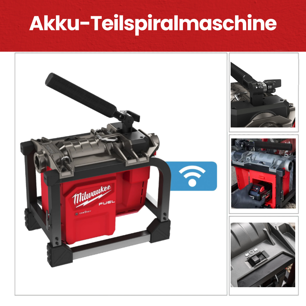 M18 FCSSM-121 Fuel Akku-Teilspiralmaschine 16/22 inkl. Forge Akku und Ladegerät - Syskan - Online Shop: Abwassertechnik