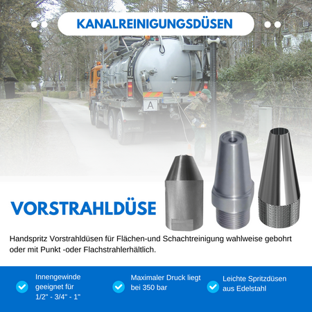 Vorstrahldüse Innengewinde V03, Rundstrahl, 1", Keramikeinsatz