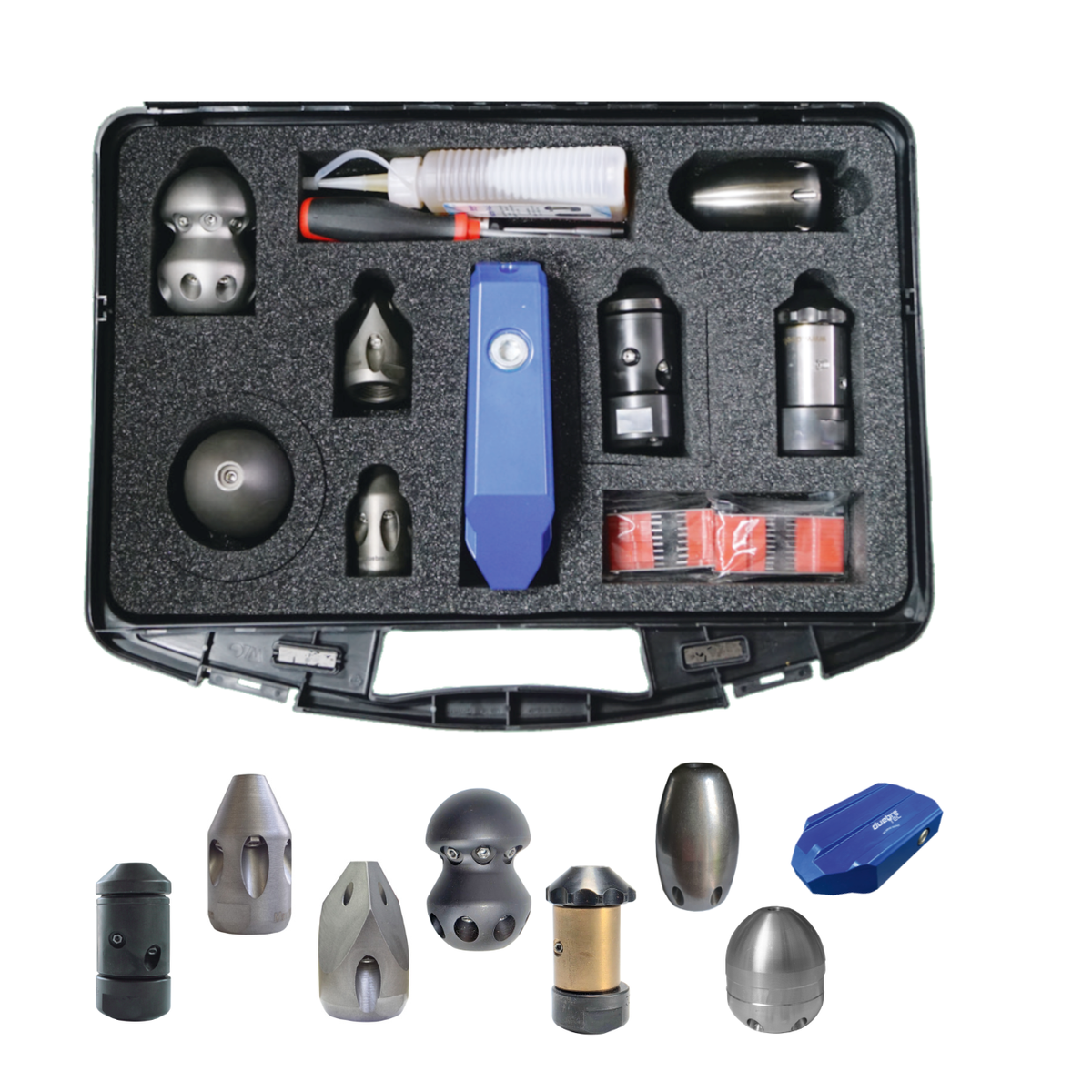 Düsenkoffer Set 2 "mittel" mit 1/2" Düsen (Keramikeinsätze)